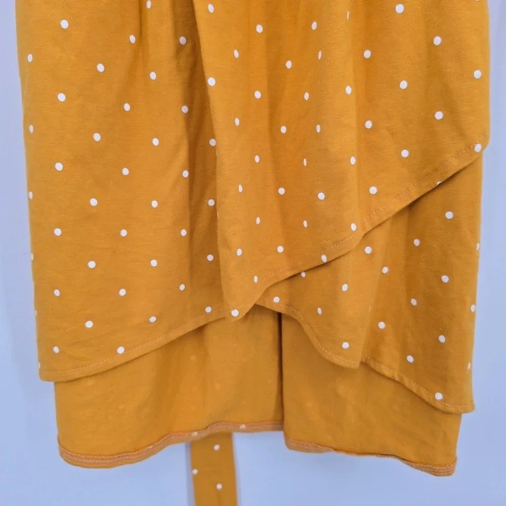 NEW Carters Girls Dress Polka Dot Long Sleeve Layered Hem Casual Mustard Size 10